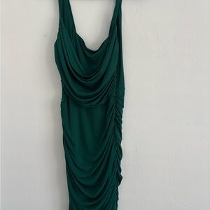Elegant Green Draped Dress